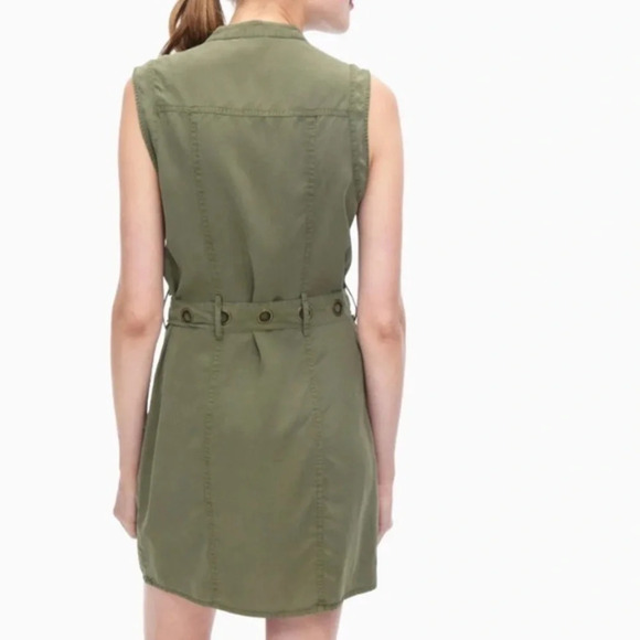 Splendid Women’s Wilder Tencel Sleeveless Button Down Dress Olive Green Size XS - Picture 4 of 9